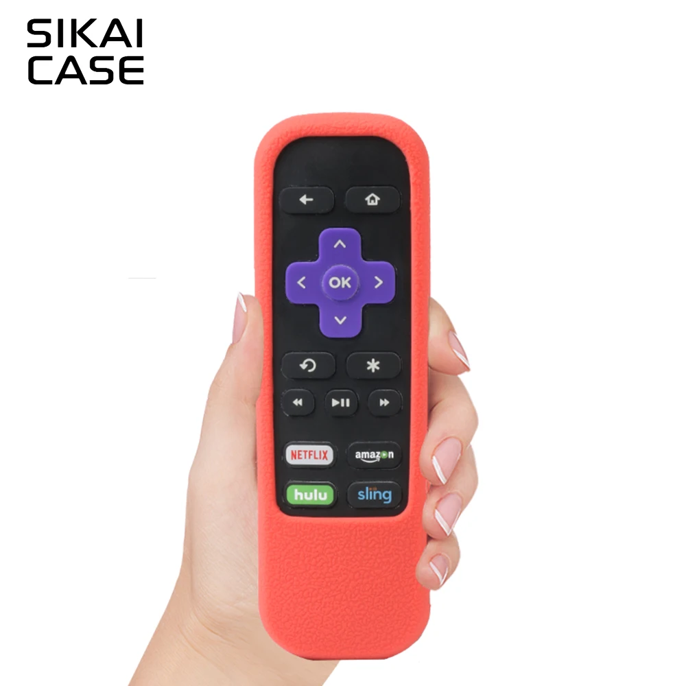 

SIKAI For Roku Remote Case Shockproof Silicone Cover For ROKU Standard Remote For Roku Premiere Express Remote Cover With Strap