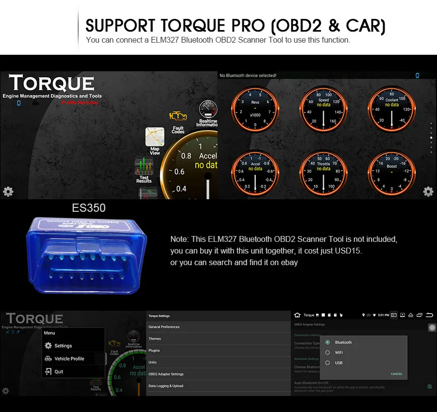 Sale Erisin ES2883C 8" Car Multimedia Player Android 8.1 DAB+ DVR OBD GPS for Mercedes Benz C/CLK Class W203 W209 15