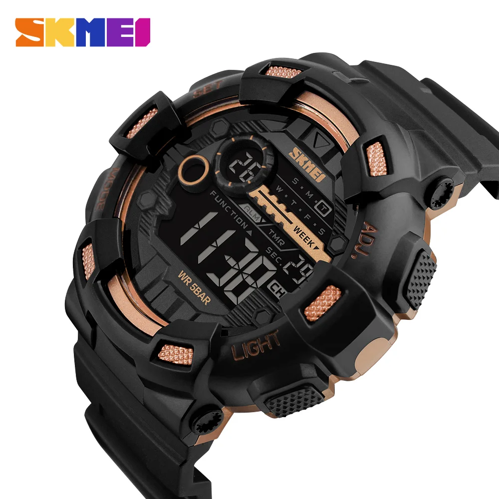 SKMEI Brand Men Sports Watches 50M Waterproof LED Digital Watch Dive Swim Outdoor Shock Military Wristwatches 
