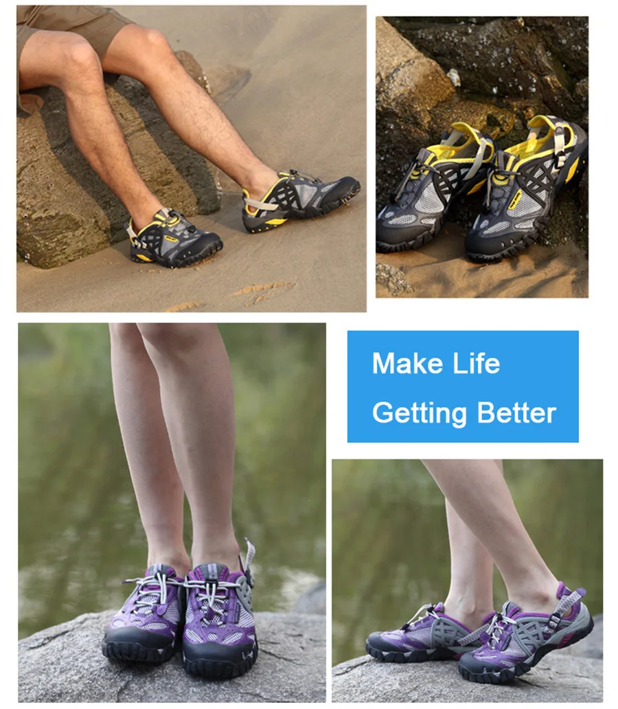Sapatos de Água Respirável ao ar Tênis de Pesca Primavera Caminhadas Sandálias Mulheres Aqua Livre Trekking Casais Água Tkn 2020 15 Esporte e Lazer
