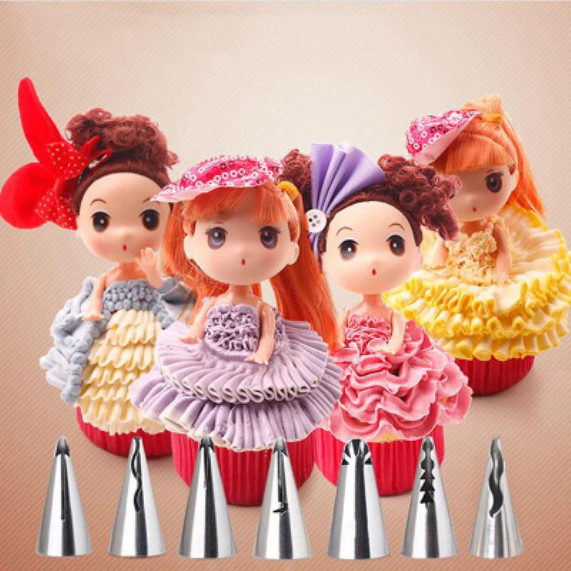 

7PCS/Set Tulip Icing Piping Nozzles Tips Cupcake Decoration 3d printer nozzle Biscuits Sugarcraft Pastry Baking Tool DIY