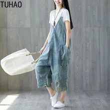 TUHAO, женский комбинезон, комбинезоны, рваные джинсы, Джинсы бойфренда, уличная одежда, повседневный джинсовый комбинезон, летние женские длинные штаны, комбинезоны LLJ