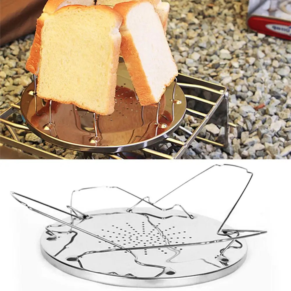 

Toaster Rack Stainless Steel Toaster Shelf Portable Foldable Toaster Shelf For Camping BBQ Tool Toaster Rack Toast Bread Shelf