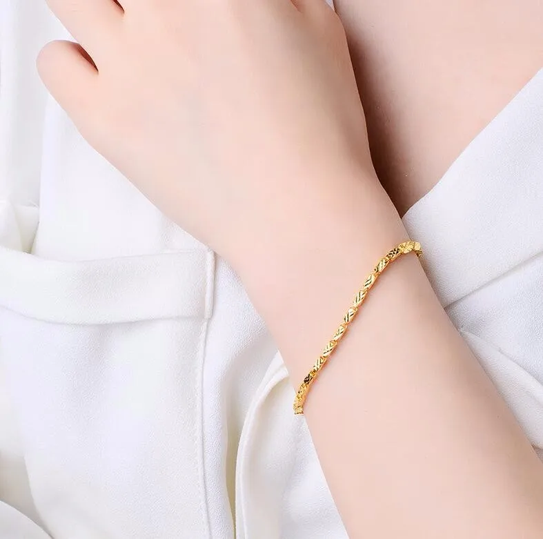 Pure 999 24k Yellow Gold Hollow Bamboo Bracelet 4 65g Gold Fashion Bracelet Braceletgold Chain Bracelet Aliexpress