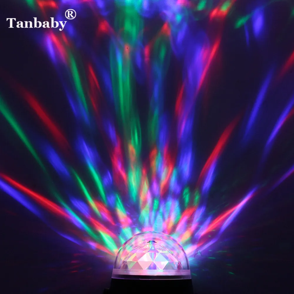 

Tanbaby DC5V 3W Auto Roating Disco Ball Stage Light Crystal Magic Laser Projector DMX USB Powered Car Mounted Sucker Bicycle DJ