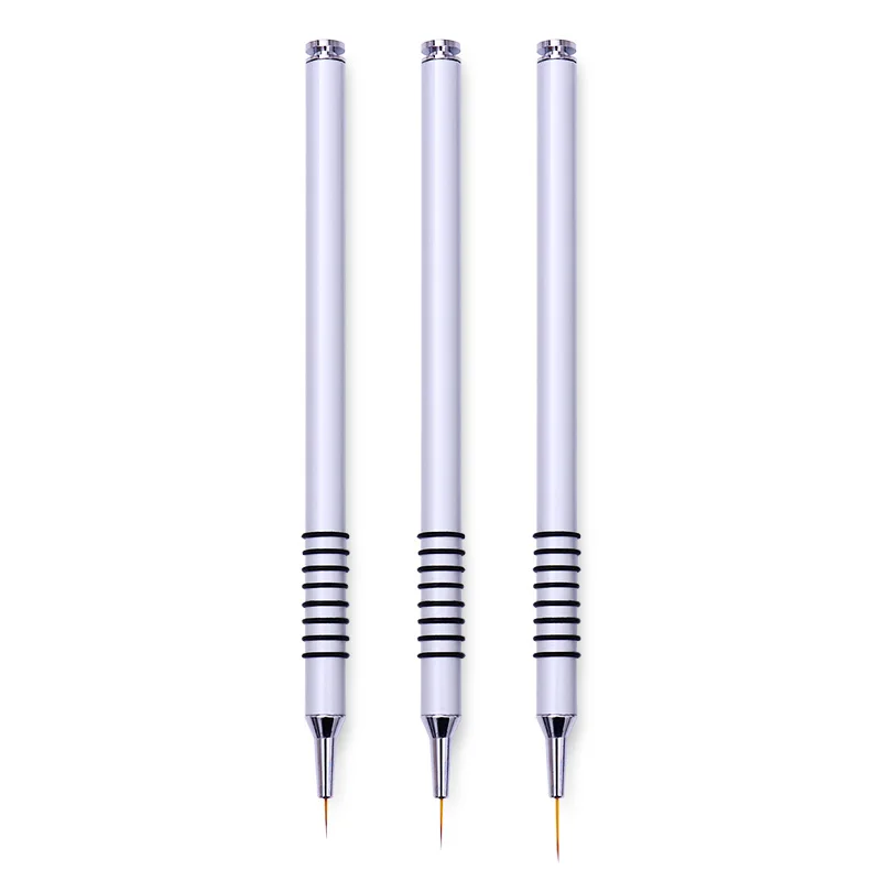 УФ-гель-лайнер для рисования, кисть для рисования цветами, акриловая ручка 11 мм/9 мм/7 мм, набор серебряных ручек, инструмент для маникюра, дизайна ногтей, 1 украшение для ПК