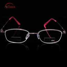 = SCOBER = дизайнерские линзы с полуободковым покрытием, модные розовые женские очки для чтения+ 0,5+ 0,75+ от 1 до+ 6, чехол