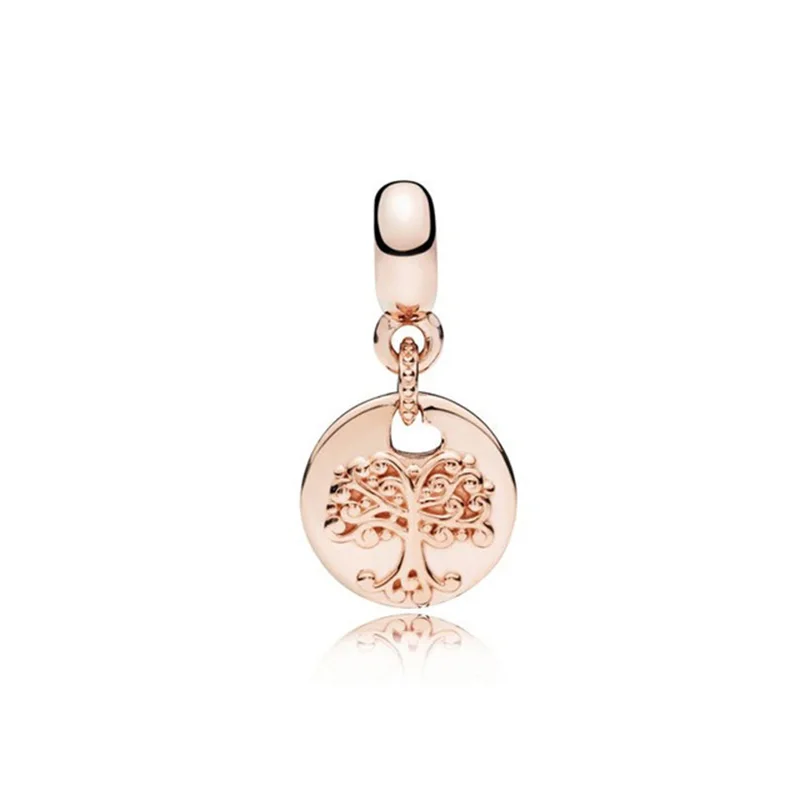 

2018 New 100% 925 Sterling Silver Rose Essence Family Roots Hanging Charm Fashion Simple Romantic Women Jewelry Gift