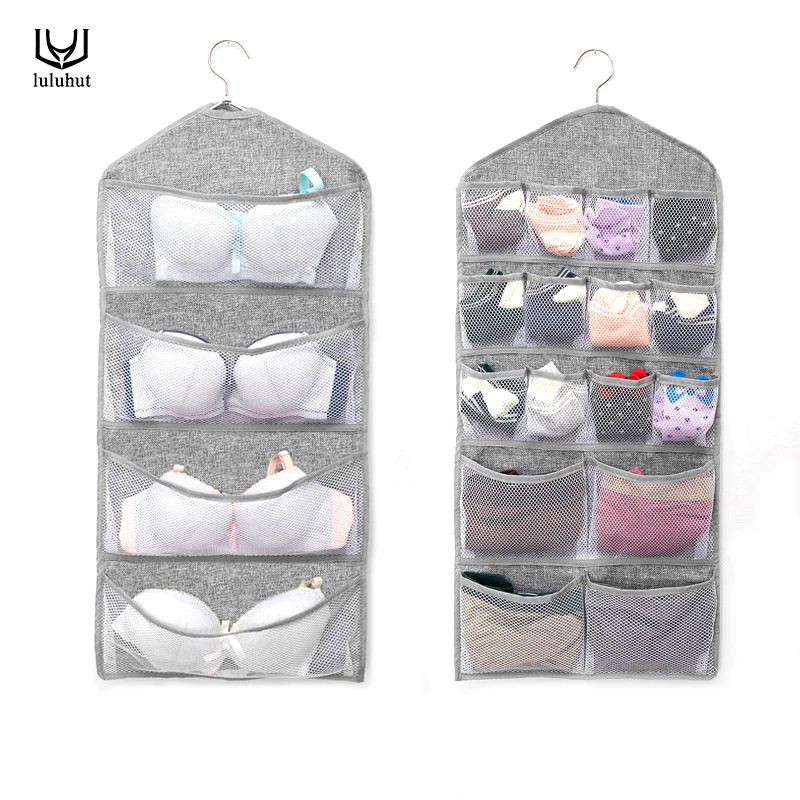 

luluhut wall door hanging storage bag double side underwear bra socks sorting bag closet wardrobe storage bag home organizer