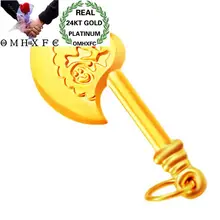 OMHXFC Европейская мода женщины мужчины унисекс вечерние день рождения свадьба подарок топор 24KT настоящее золото Шарм Кулон PN150