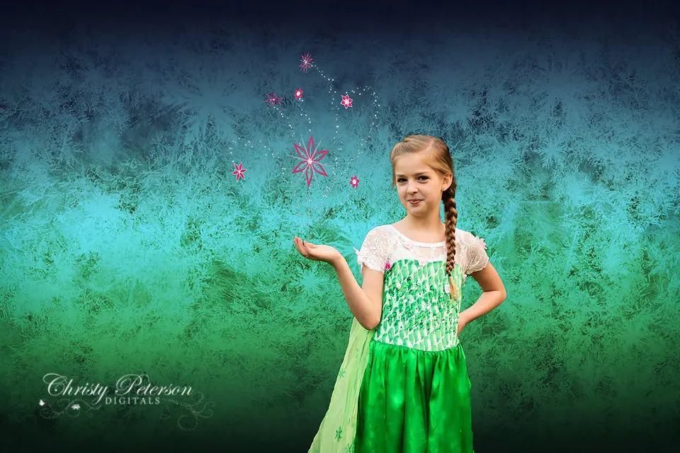 Frozen Fever Green Spring photo backdrop Vinyl cloth High