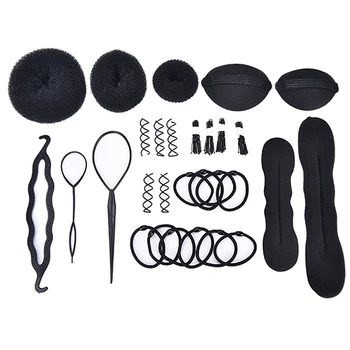 

1 Set Hair Styling Sponge Braid Twist Hair Makeup Tools Kit Hairpins Bun Clip Roller Donut DIY Hair Styles Accessories