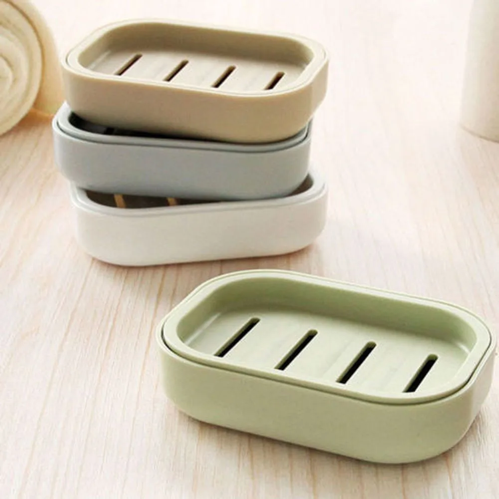 1PCS Plastic Soap Dish Plastic Bathroom Creative Double draining soap