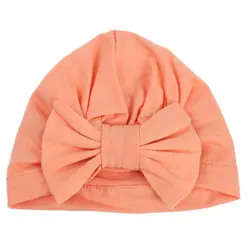 Новая модная весенне-Осенняя детская хлопковая шапка с большим бантом, мягкая шапка для мальчиков, шапка для фотосъемки