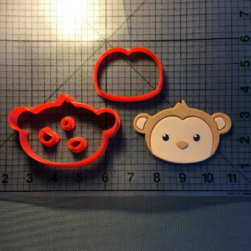 Сделанный на заказ 3D Печатный животный детский обезьянка помадка кекс Топ формочка для печенья набор - Цвет: smile monkey 4 inch