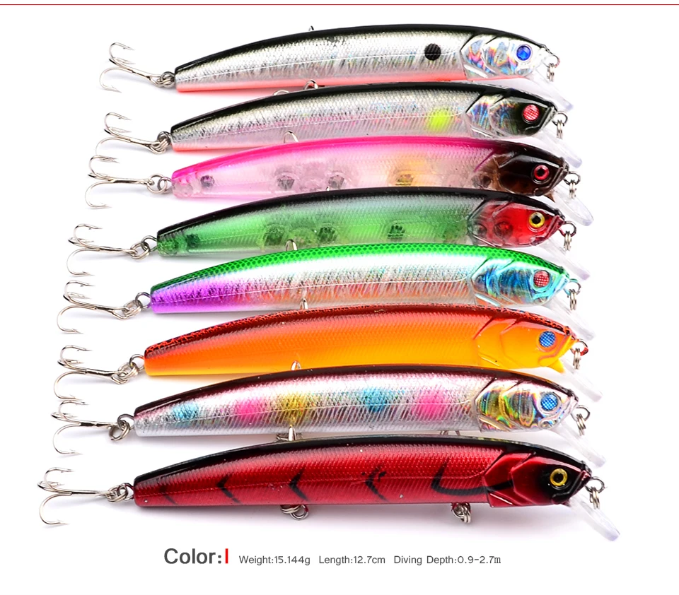 

ALTRUISM 8pc Top Quality Fishing Lures 8 color Minnow fishing bait 12.7cm/15.5g fishing tackle DW1070