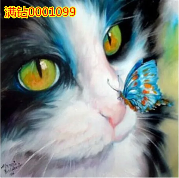 

Full Diamond Embroidery cat Round Diamond painting Cross Stitch Kit DIY 5D Home Furnishing decorative wall stickers gife Mosaic