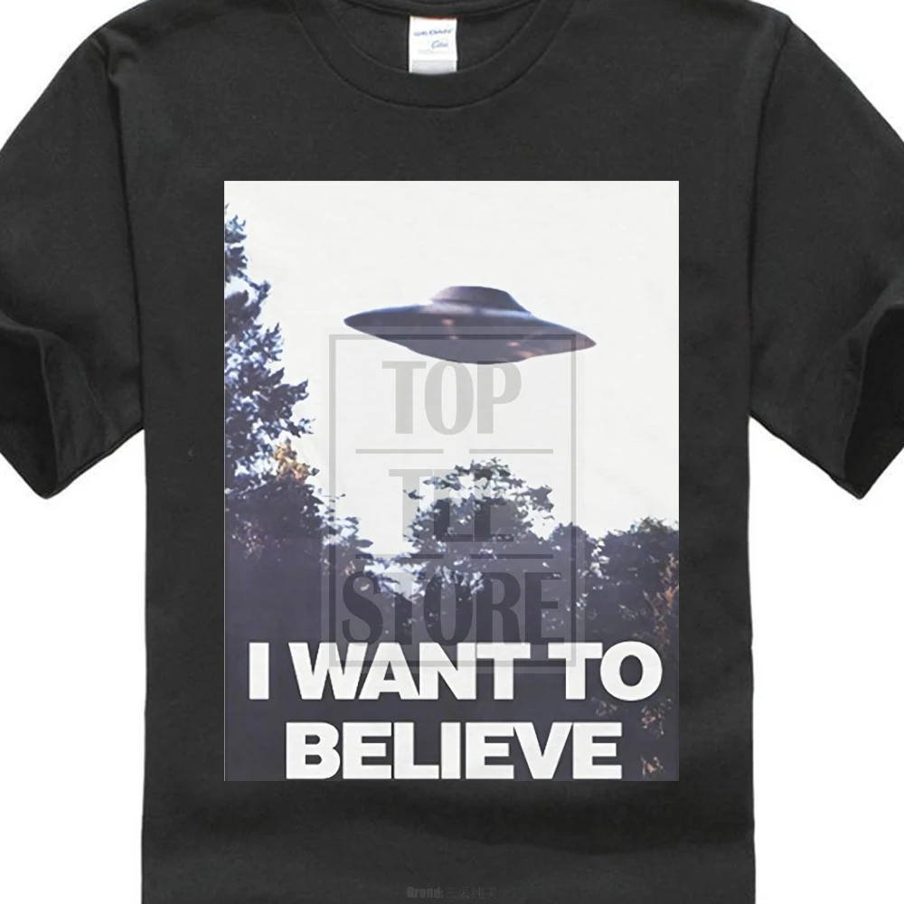 

T Shirt Deals Broadcloth Men Comical Shirt Men'S X Files I Want To Believe Aliens Ufo T Shirt Exclusive Stickers