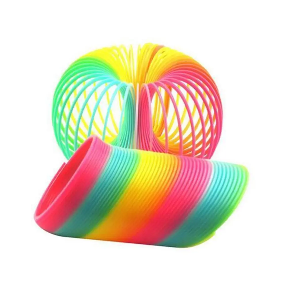 

Fun Novelties Popular New 1PC Magic Slinky Circle Plastic Rainbow Springs Coil Bounce Children Development Toy Birthday Gift