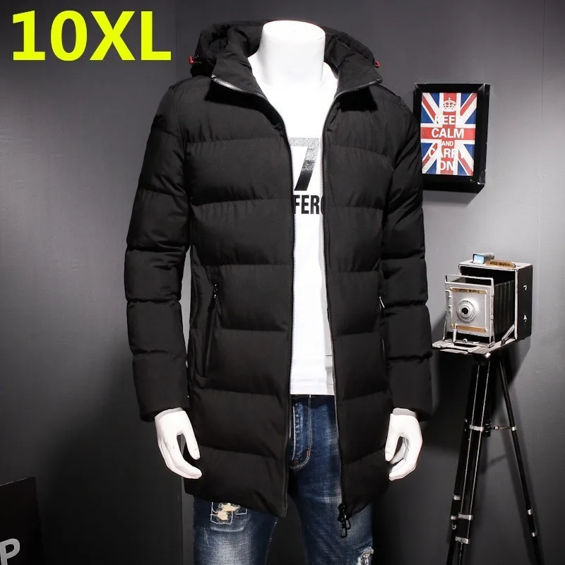 Большие размеры 8XL 7XL зимняя куртка мужская Тонкая Толстая теплая одежда наивысшего качества ветрозащитная одежда на молнии для мужчин модные зимние пальто для мужчин