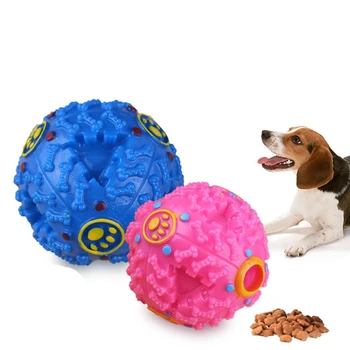 

Dog Pet Play Squeaky Chew Ball Squeaker Quack Sound Chew Treat Holder Funny Food Dispenser Ball Toy Quack Sound Training Toy