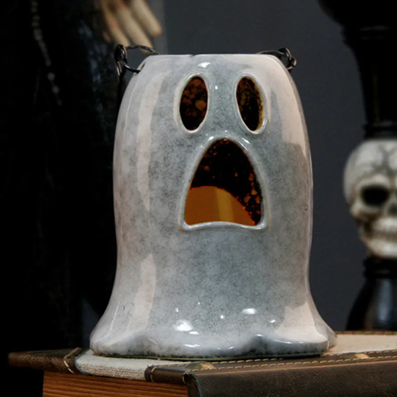 best halloween gift ceramic crafts ornament portable lamp funny ghost desktop decorations hollow candlestick without candles - Ceramic Halloween Decorations best halloween gift ceramic crafts ornament portable lamp funny ghost desktop decorations hollow candlestick without candles - Ceramic Halloween Decorations