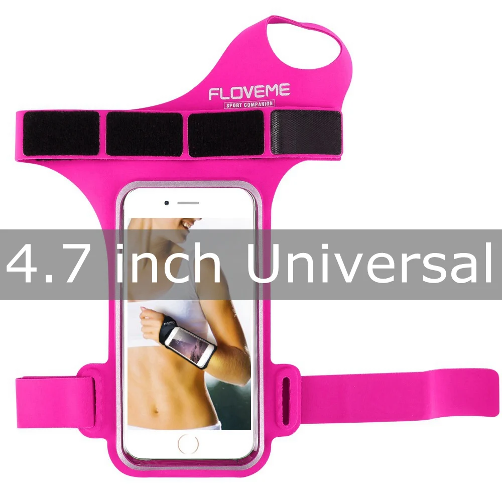 FLOVEME повязка на руку для езды на велосипеде для iPhone XR X XS MAX 7 Чехол-держатель для телефона для бега чехол для переноски huawei P30 P20 P10 - Цвет: Hot Pink