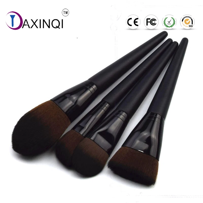 

DAXINQI 4pcs Black plastic handle makeup brushes powder foundation blusher brush kit pincel maquiagem good quality synethic hair