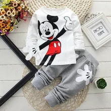 Ropa de bebé 2018 otoño Linda Camiseta de manga larga Tops + Pantalones 2 uds atuendo niños ropa infantil niños bebés Jogging trajes(China)