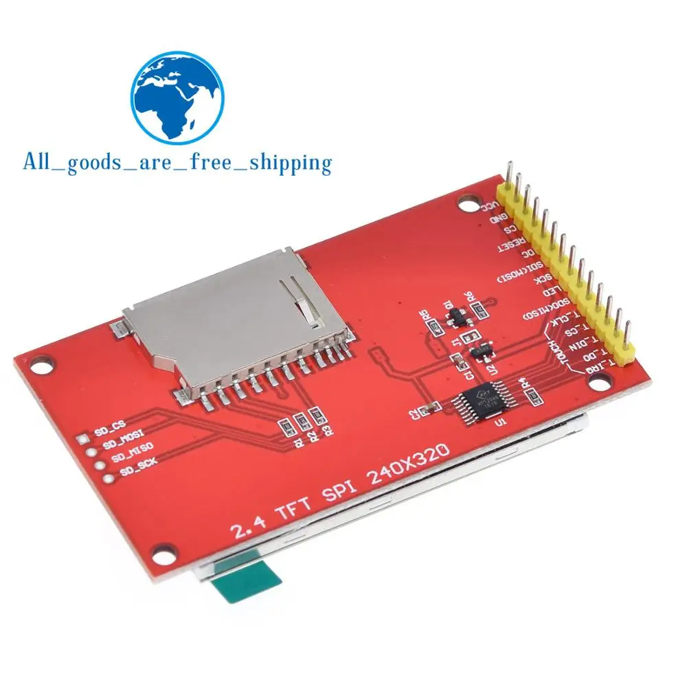 TZT 2," 240x320 SPI, TFT, ЖК последовательный Порты и разъёмы модуль+ 5 V/3,3 V адаптер PBC Micro SD ILI9341 Белый светодиодный(с touch