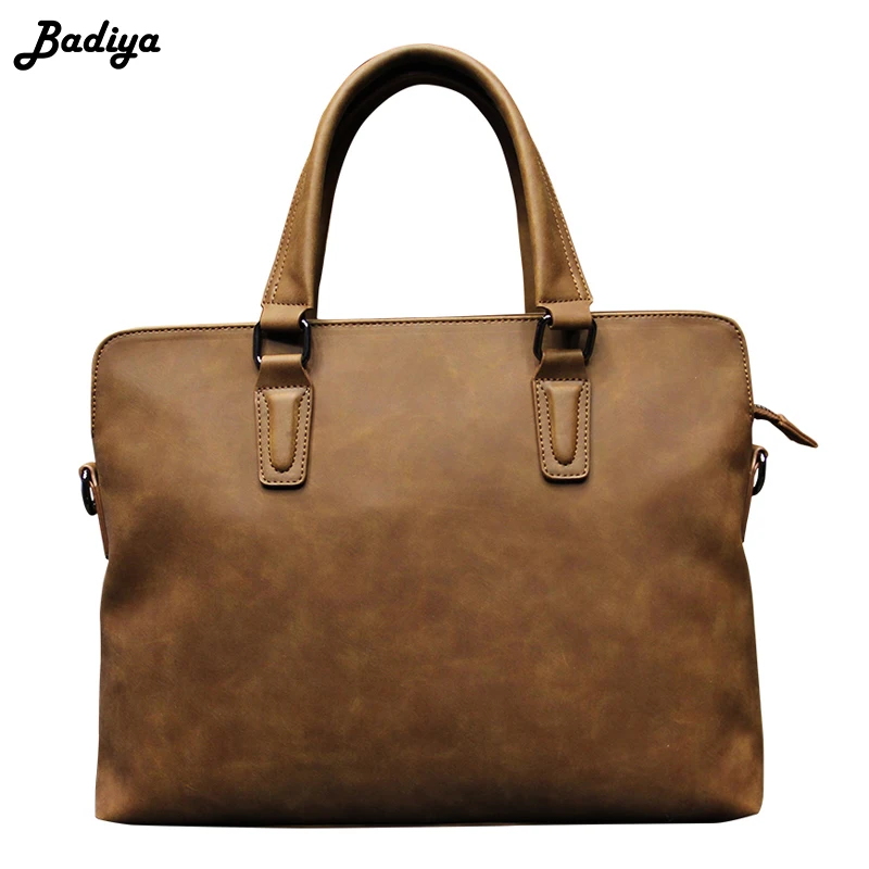 

Vintage Design Men Shoulder Bags Soft Surface Handbag High Quality Zipper Messenger Bag Business Laptop Bag Crossbody Bags