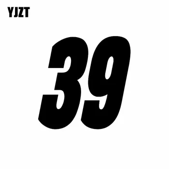 

YJZT 13.6CM*13.8CM Fashion Number 39 Vinyl Car Sticker Decal Decoration Graphical Black/Silver C11-0899