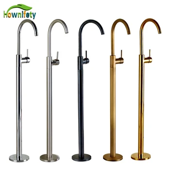 

Solid Brass Swivel Spout Bathtub Faucet Bathroom Single Handles Hot&Cold Water Mixer Tap Floor Mount