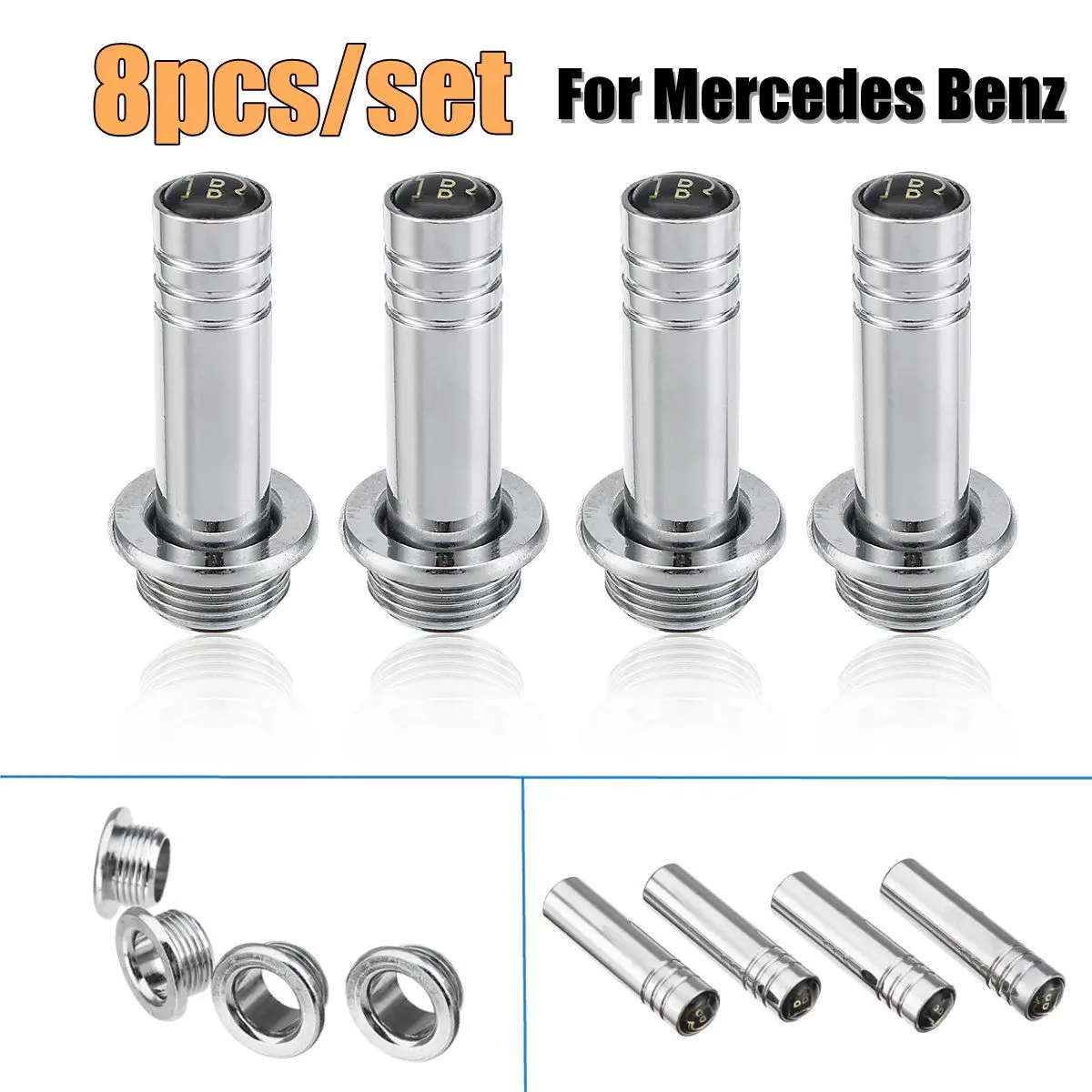 8pcs Stainless Steel Screw Door Lock knob Pins for Mercedes for Benz