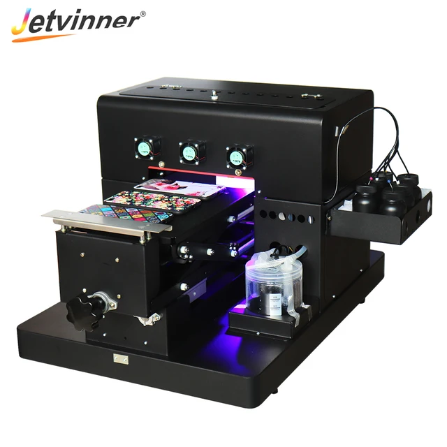 Cheap Jetvinner A4 size UV Printer LED Flatbed Printers with one extra print head for Phone Case, Golf, Acrylic, leather, TPU, metal Cheap Jetvinner A4 size UV Printer LED Flatbed Printers with one extra print head for Phone Case, Golf, Acrylic, leather, TPU, metal