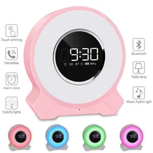 Bluetooth световой динамик будильник с динамиком сенсорный затемнения Bluetooth 4,2 Поддержка fm-радио TF карта дополнительный громкоговоритель