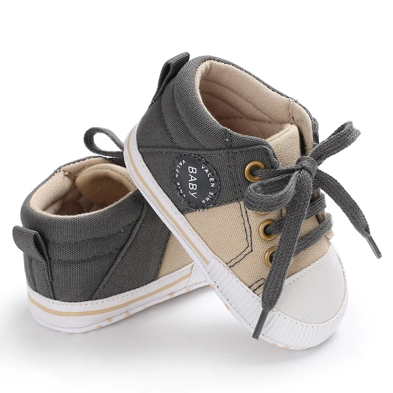 Одежда для маленьких мальчиков из плотной ткани в виде букв, сапоги-трубы, которые делают первые шаги; мягкая подошва; обувь для маленьких детей Новорожденные обувь для малышей