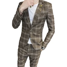 Волосы стилист костюм мужской Двухсекционный Молодежный корейский вариант трендового костюма куртка студента красивый полосатый костюм(топ+ брюки