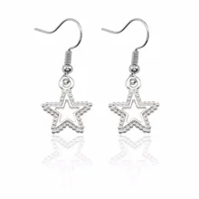Boucles d'oreilles à la mode Anime bijoux pour fille Kawaii bricolage boucles d'oreilles pentagramme pour femmes argent perle creuse étoile boucle d'oreille noël noël(China)