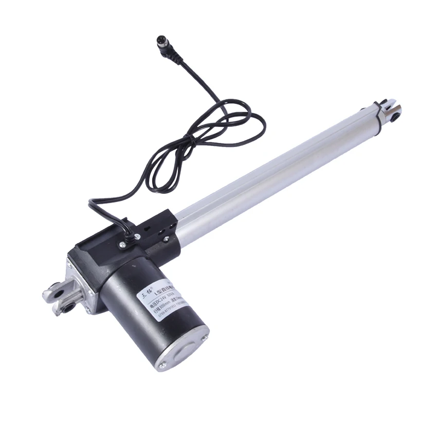 

L300 12 inch corsa 300mm corsa attuatore lineare Elettrico motor DC 24V 5/10/30 mm/s Heavy Duty Pusher Progressiva 600/300/100kg