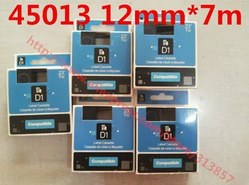

Free shipping 100% brand new compatible DYMO D1 label tape 45013 White Bottom black Word 12mm custom tape Cassette For Printer