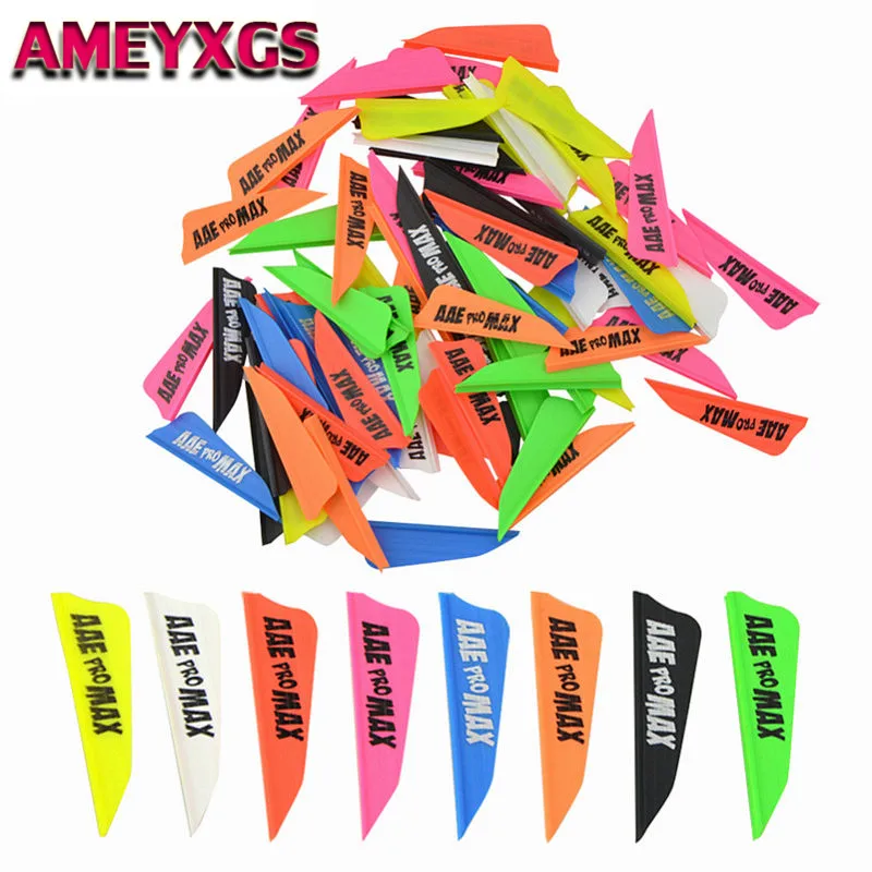 

50/100Pcs 1.75" Archery Arrow Right Wing Shield Plastic Feather Rubber Vanes Fletches For Arrow DIY Tools Shooting Accessories