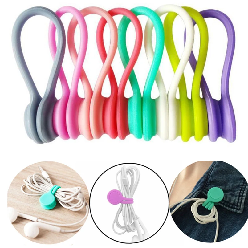 

Wholesale 3PcsPack Earphone Cord Winder Cable Holder Organizer Clips Multi Function Durable Magnet Headphones Winder Cables