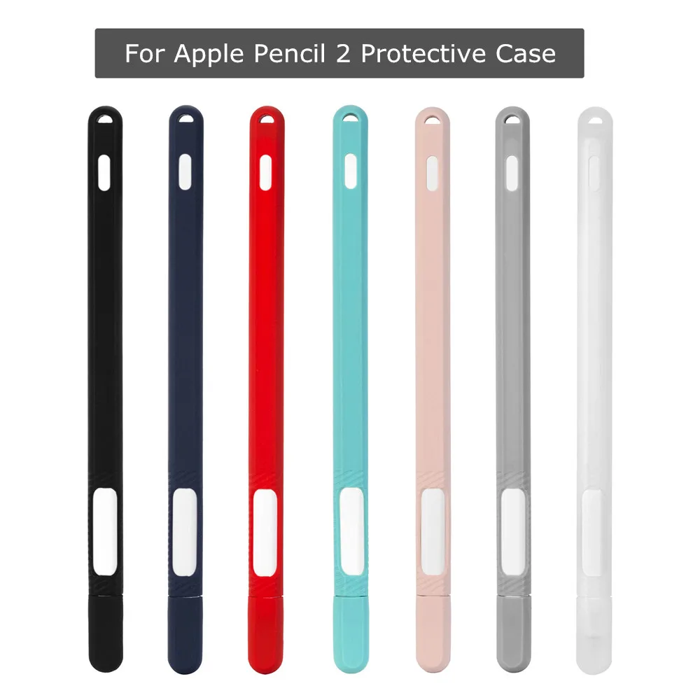 

Soft Silicon Case For Apple Pencil 2 Protective Case For iPad Pencil 2 Cap Tip Cover Holder Tablet Touch Pen Stylus Pouch Sleeve