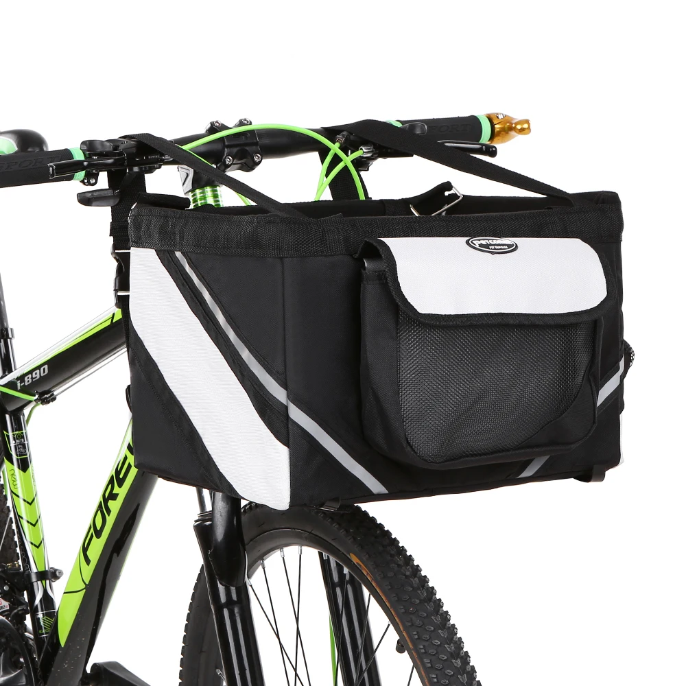 Sale Hard-wearing Bicycle Bag Cycling Bike Bicycle Handlebar Basket Bike Front Bag Box Pet Dog Cat Carrier Black / Blue / Coffee 27