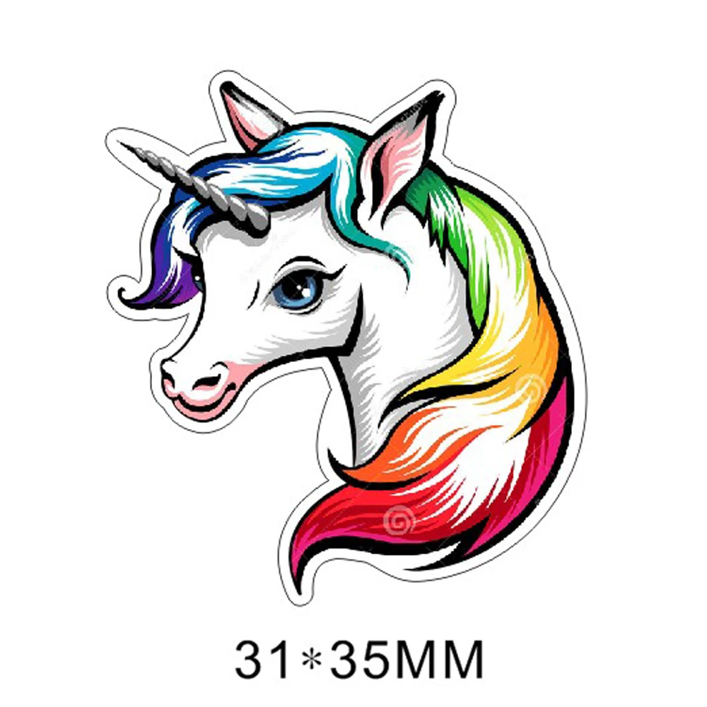 50 pcs 31*35 MM de Bande Dessinée Multicolore Licorne