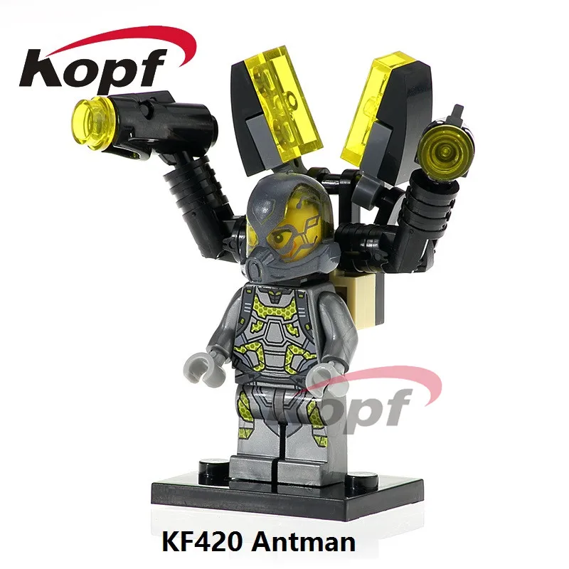 

Super Heroes Single Sale KF420 Antman Yellow Jacket Iron Man Deadpool Captain America Building Blocks Children Toys Gift SY295