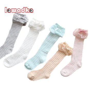 

Lawadka Newborn Kids Girl Socks Solid Bow Cotton Baby Boy Socks Mesh Breathable Socks Infant Toddler Age for 3M-24Month