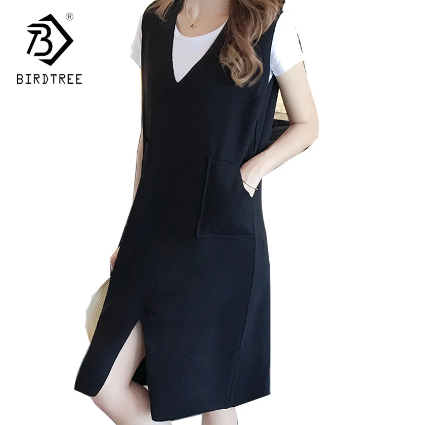 

2018 Spring Straight Woman Casual Dresses Fashion Knee Length Packet Female Dress Korean Style Hot Plus Size 5XL D82406A