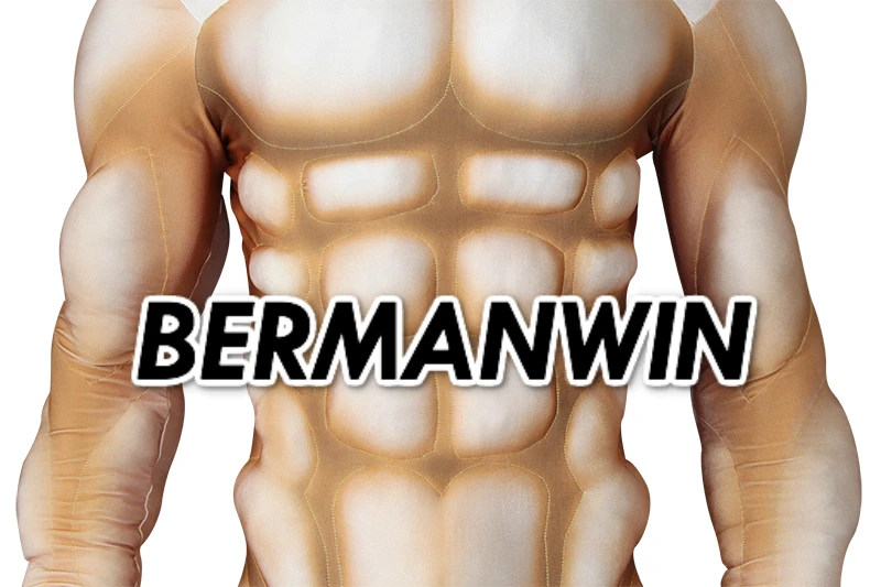 BERMANWIN высококачественный костюм для косплея мышц цельнокроеный из спандекса Zentai